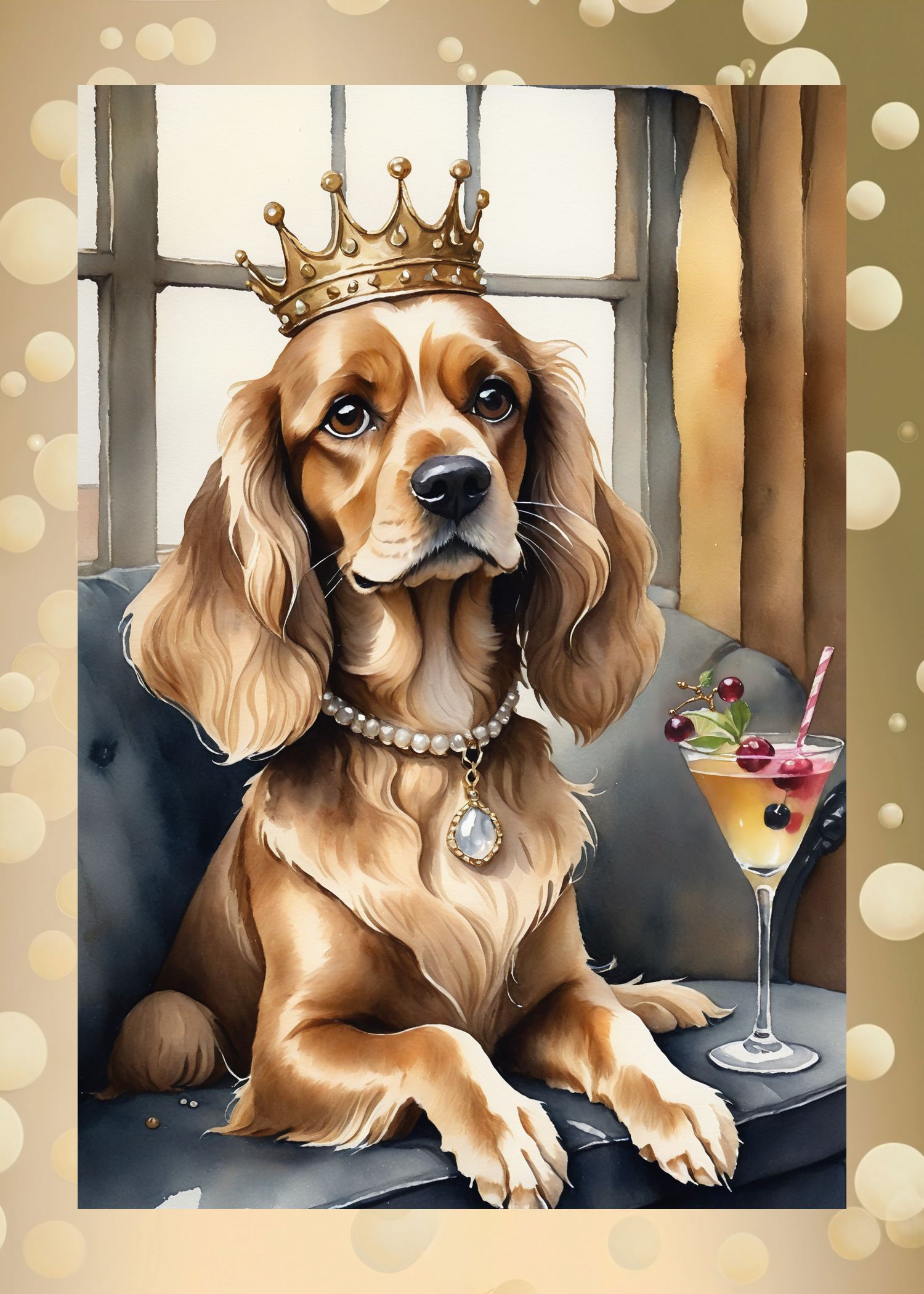Royal Cocker Spaniel Birthday Card