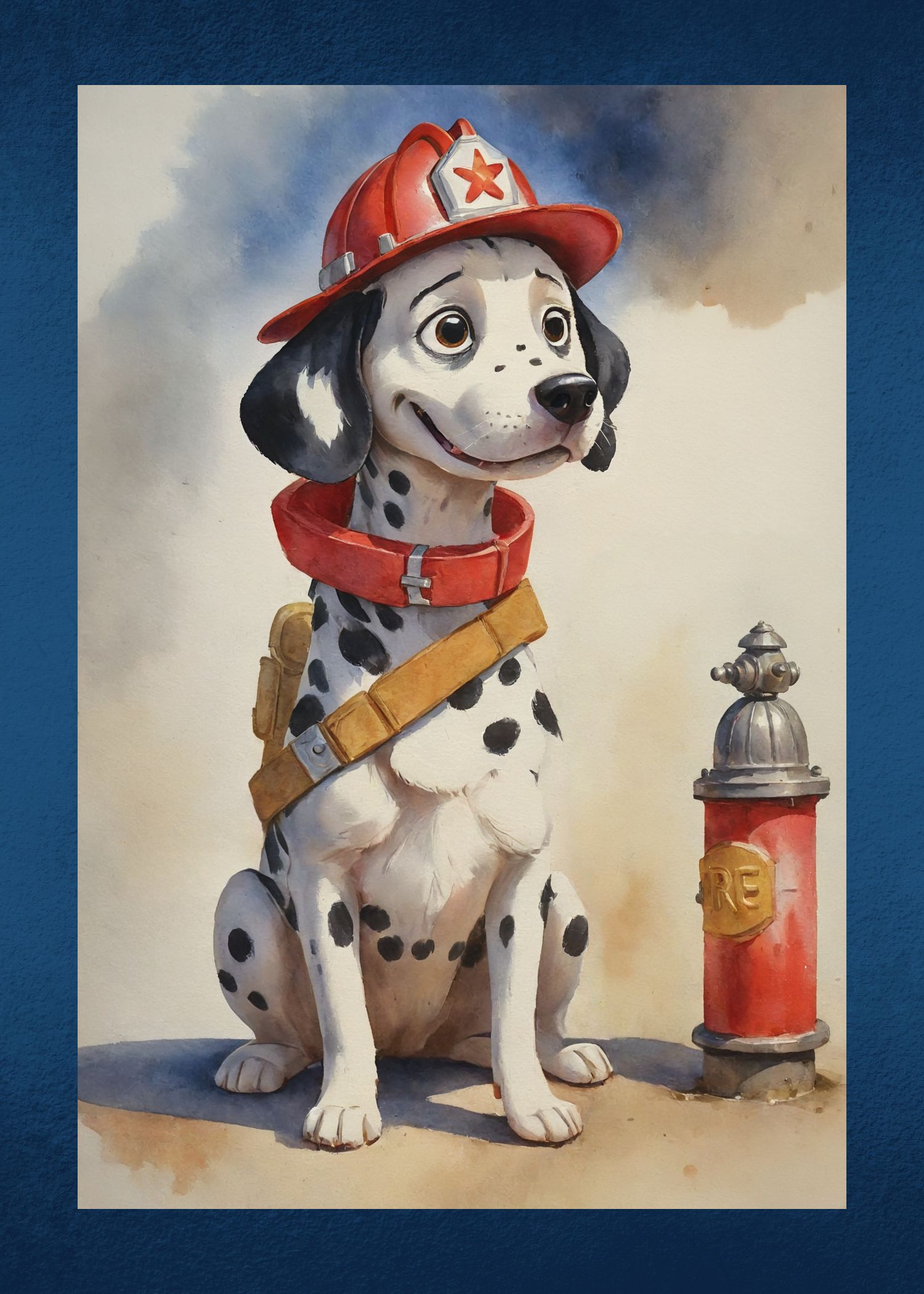 Firefighter Dalmatian Thank You Card